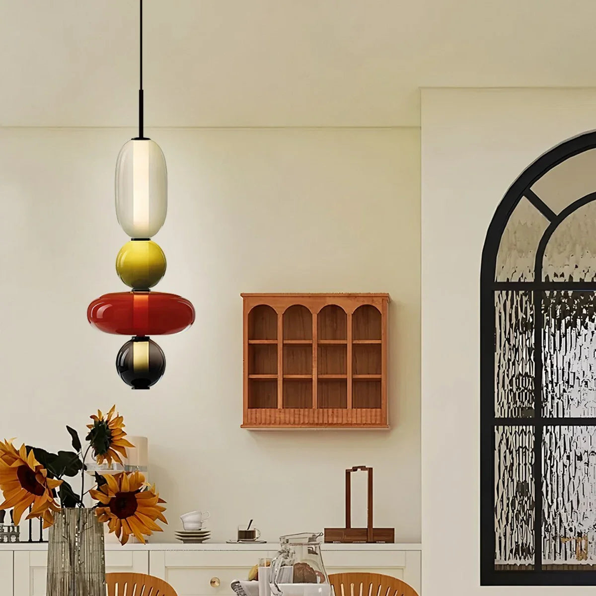 Candied Glass Pendant Light | Colorful Hand-Blown Shades & Soft Ambient Glow for Bedrooms, Kitchens, and Creative Interiors