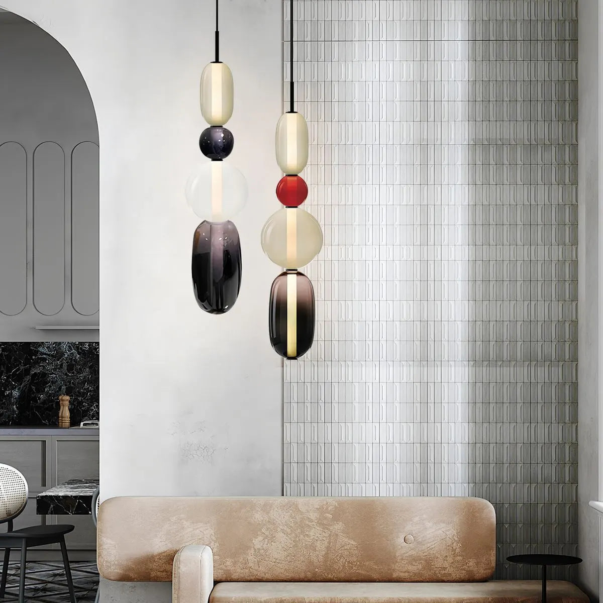 Candied Glass Pendant Light | Colorful Hand-Blown Shades & Soft Ambient Glow for Bedrooms, Kitchens, and Creative Interiors