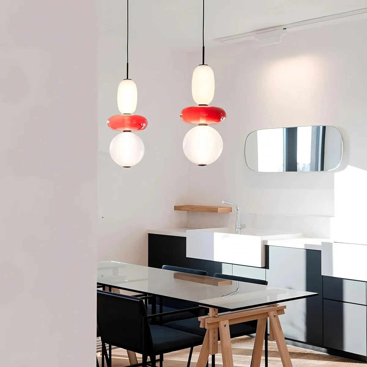 Candied Glass Pendant Light | Colorful Hand-Blown Shades & Soft Ambient Glow for Bedrooms, Kitchens, and Creative Interiors