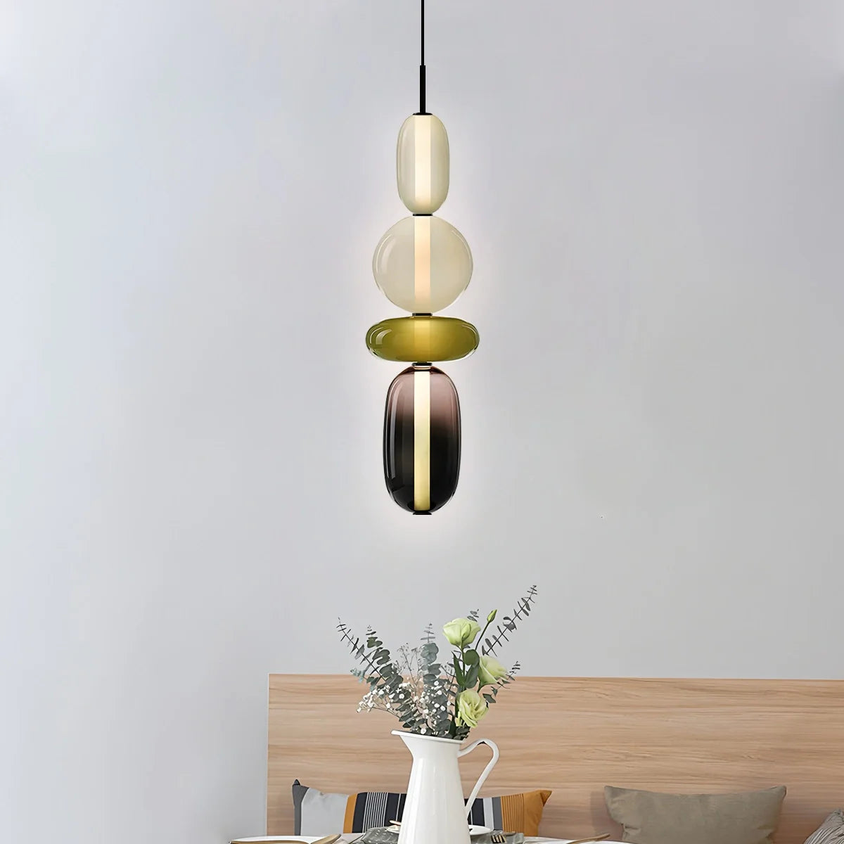Candied Glass Pendant Light | Colorful Hand-Blown Shades & Soft Ambient Glow for Bedrooms, Kitchens, and Creative Interiors