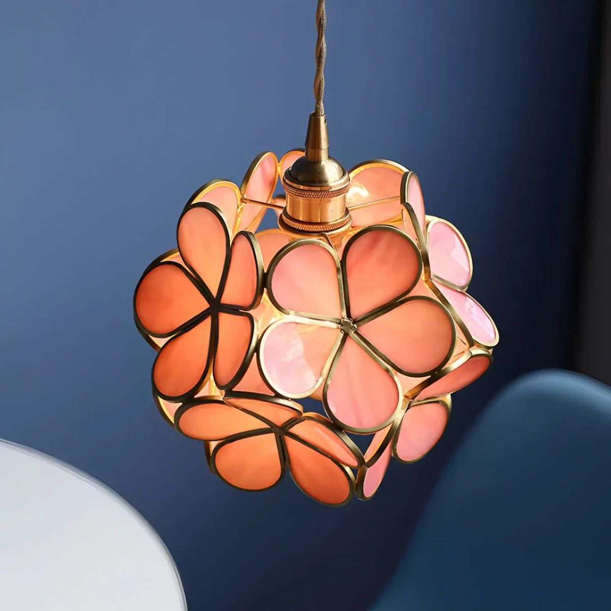 Handcrafted Stained Glass Pendant Light | Cherry Blossom Design for Dining Rooms, Kitchens & Bedrooms