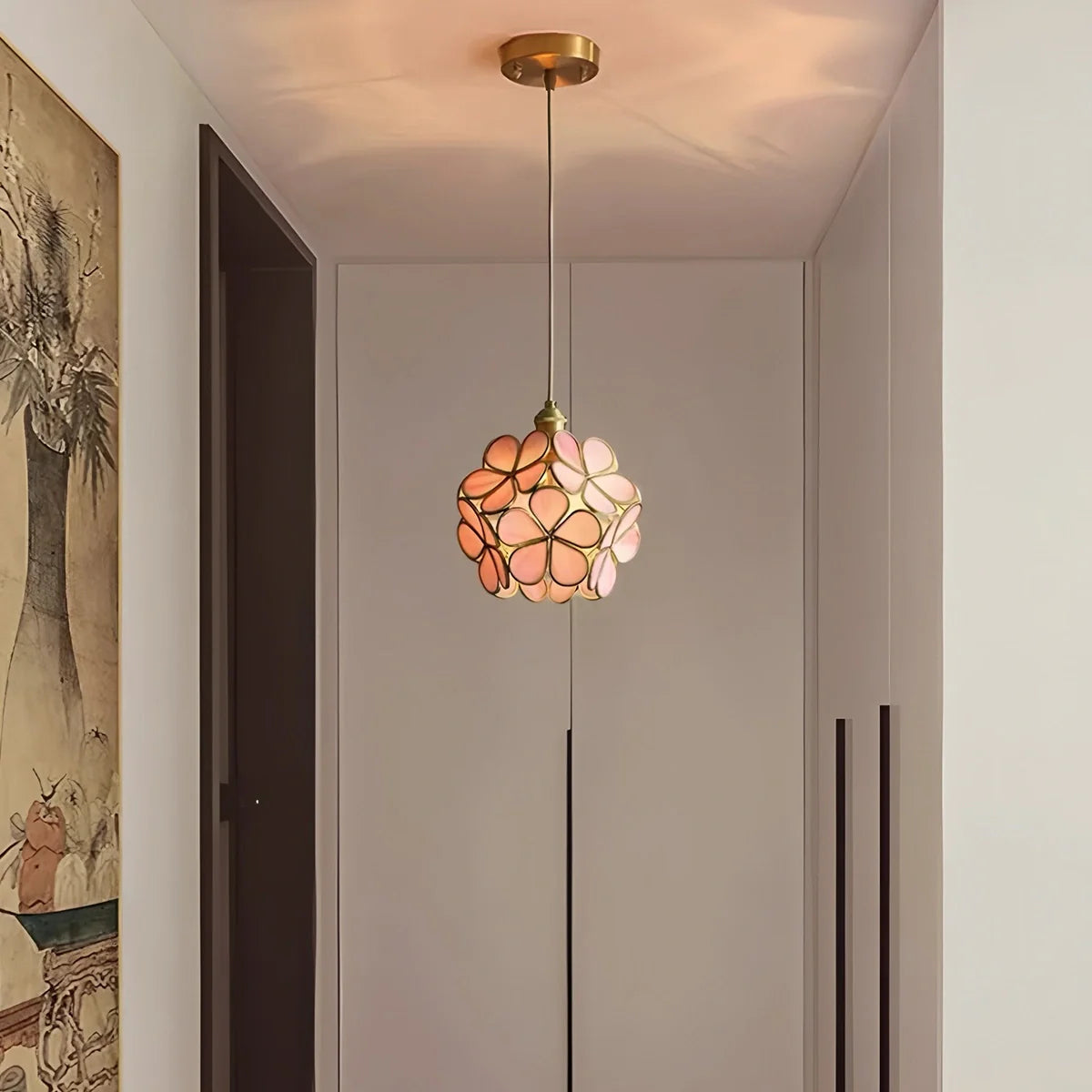 Handcrafted Stained Glass Pendant Light | Cherry Blossom Design for Dining Rooms, Kitchens & Bedrooms