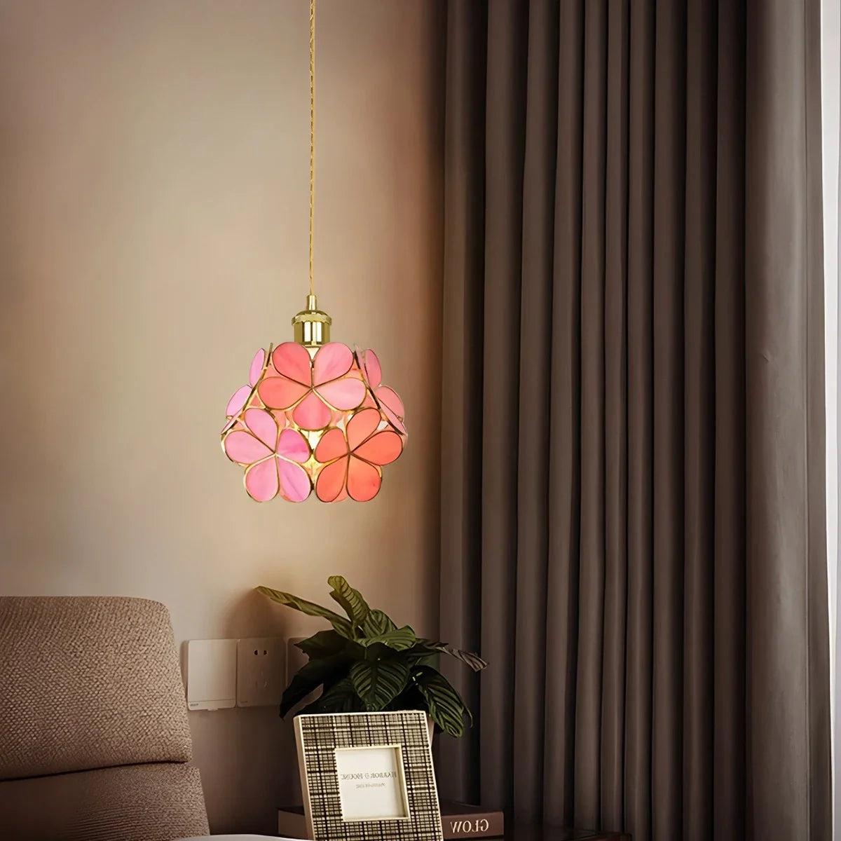 Handcrafted Stained Glass Pendant Light | Cherry Blossom Design for Dining Rooms, Kitchens & Bedrooms