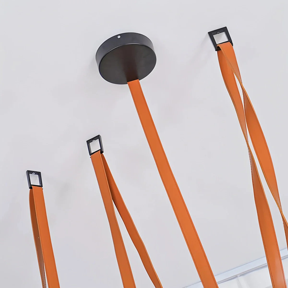 Modern Leather Strap Globe Pendant Light | Adjustable Frosted Glass Globes for High Ceilings & Statement Installations