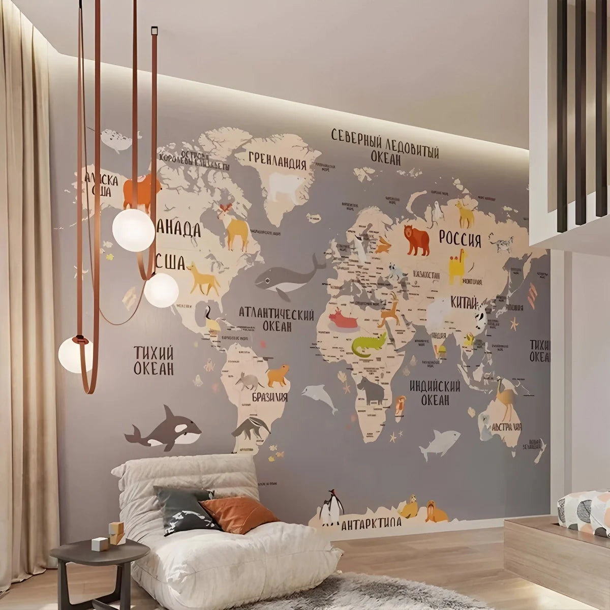 Modern Leather Strap Globe Pendant Light | Adjustable Frosted Glass Globes for High Ceilings & Statement Installations