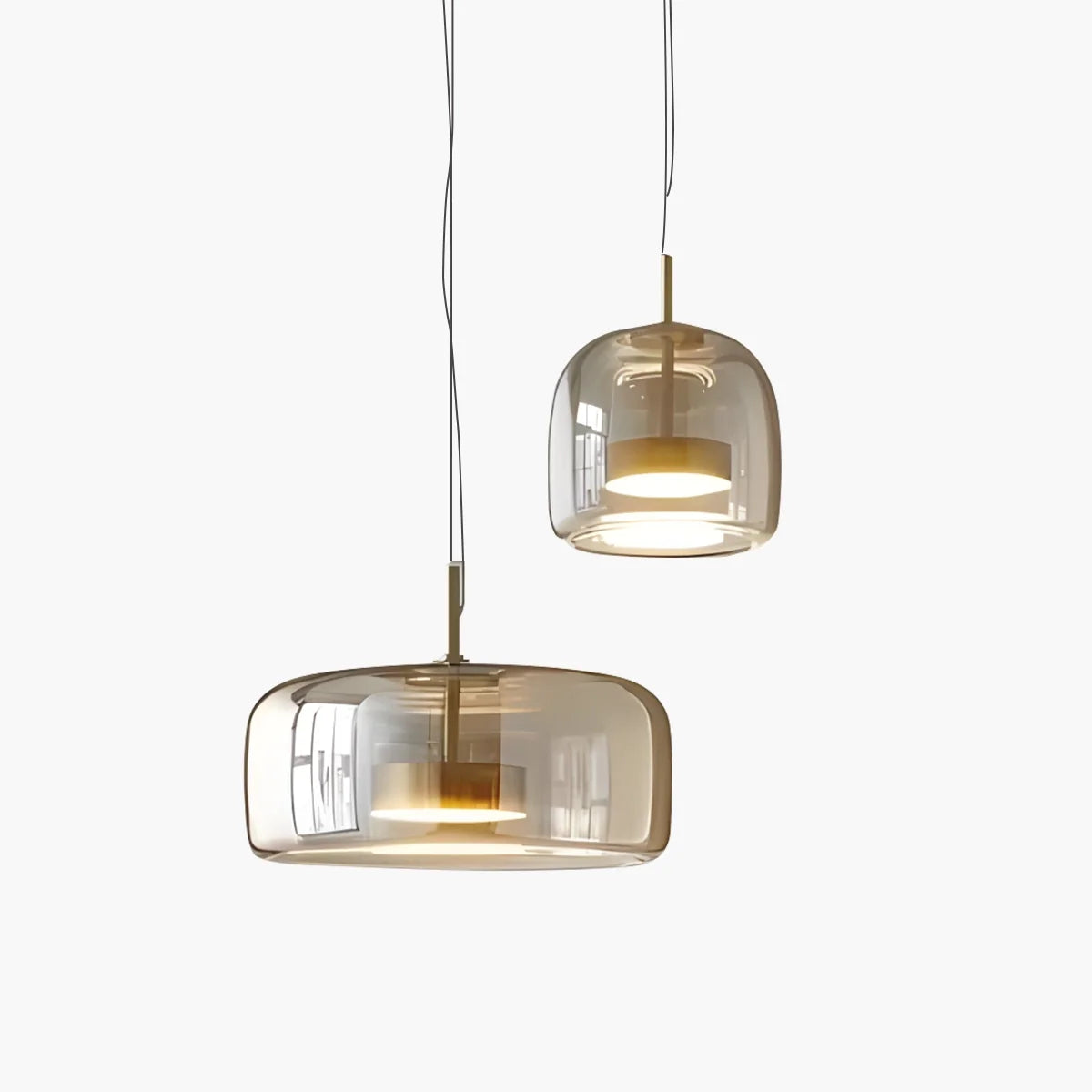 Modern Glass Pendant Light | Adjustable Cord, Sloped Ceiling Friendly & Ideal for Dining Room, Kitchen, or Living Area