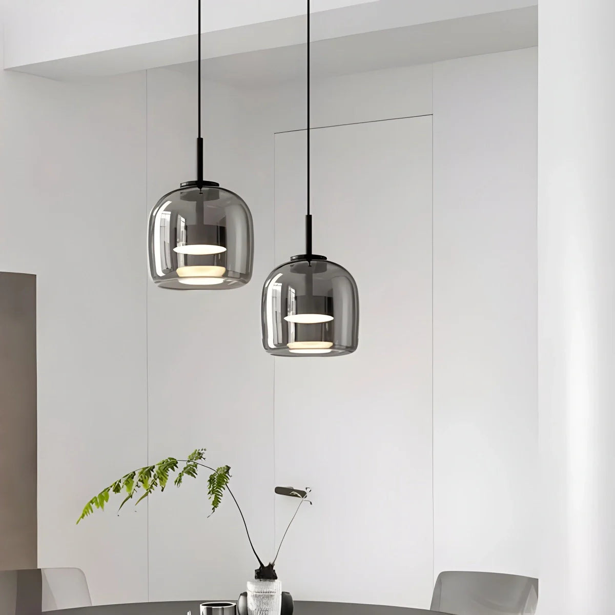 Modern Glass Pendant Light | Adjustable Cord, Sloped Ceiling Friendly & Ideal for Dining Room, Kitchen, or Living Area