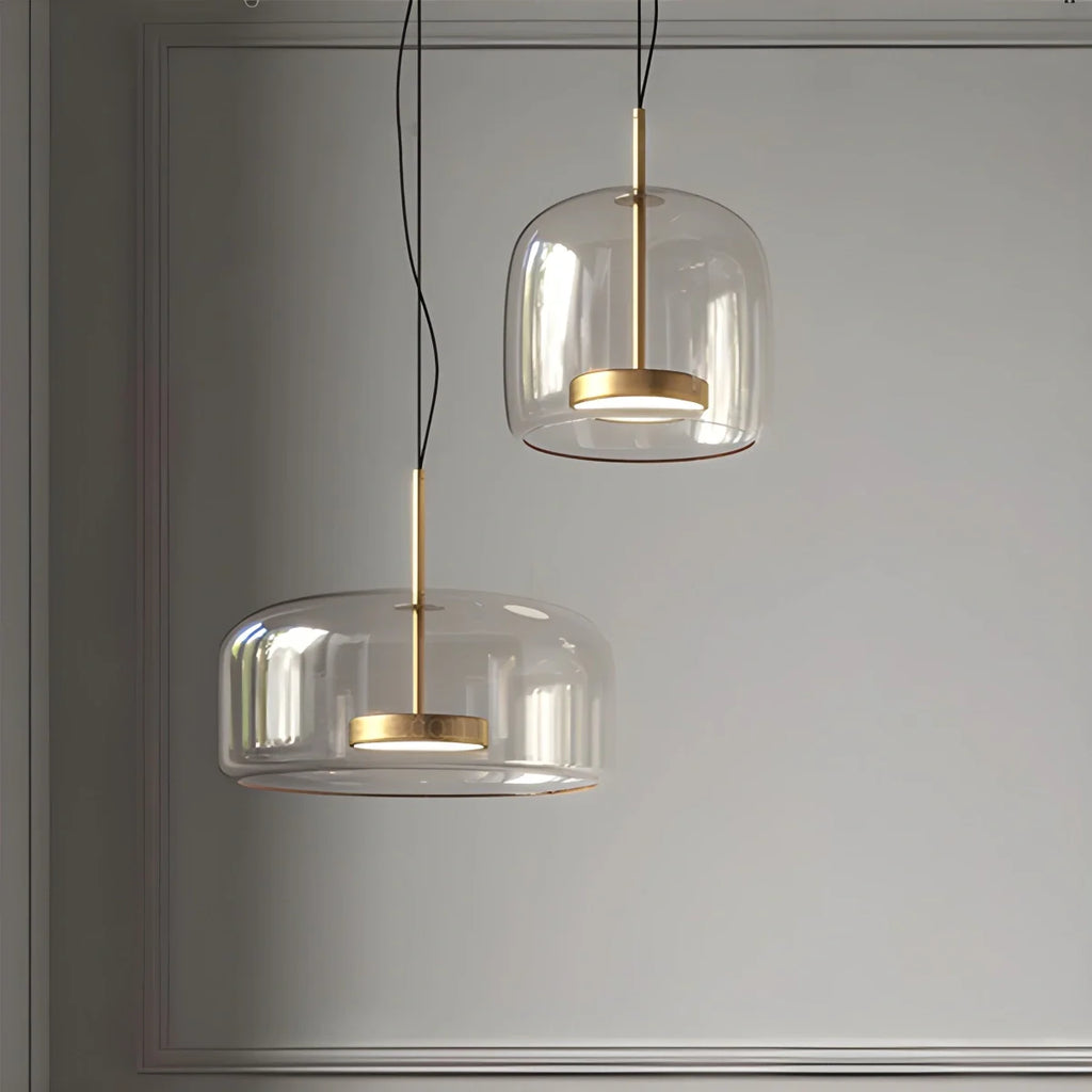 Modern Glass Pendant Light | Adjustable Cord, Sloped Ceiling Friendly & Ideal for Dining Room, Kitchen, or Living Area
