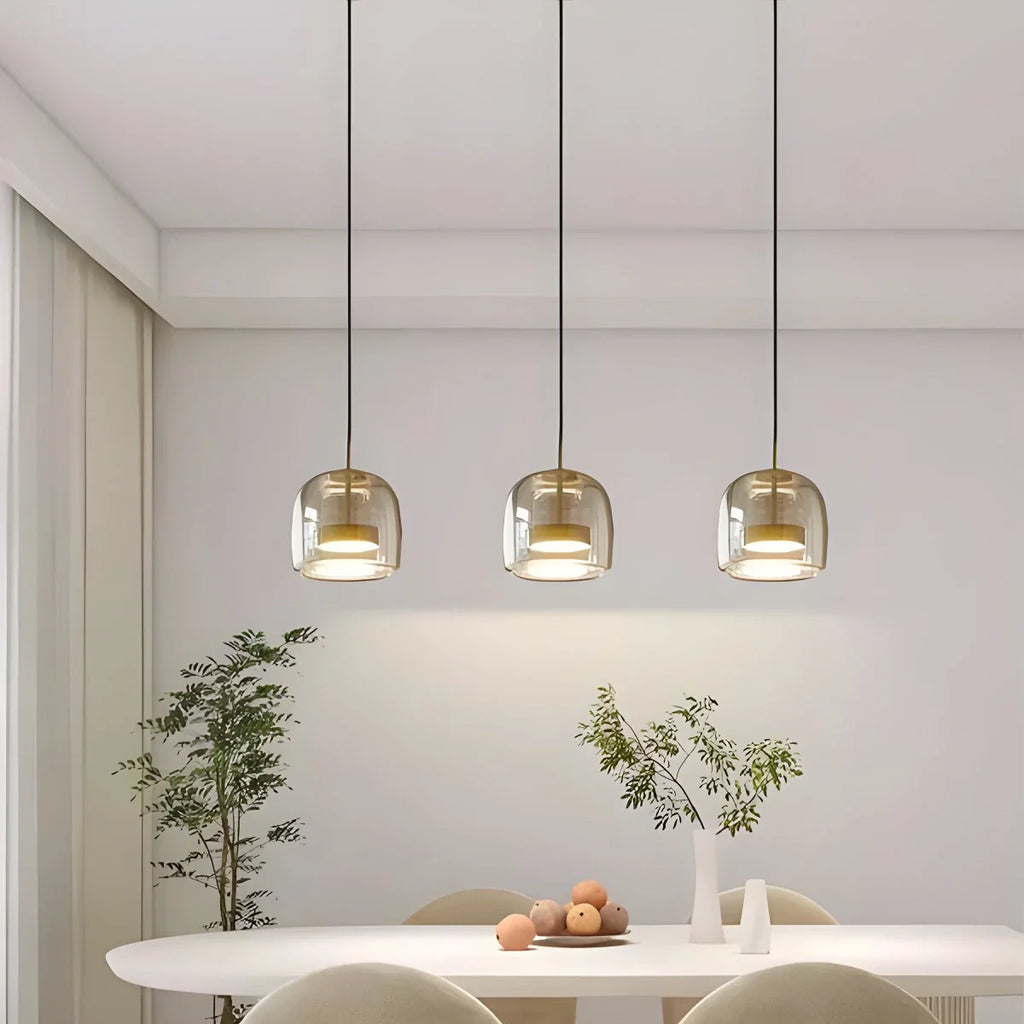 Modern Glass Pendant Light | Adjustable Cord, Sloped Ceiling Friendly & Ideal for Dining Room, Kitchen, or Living Area