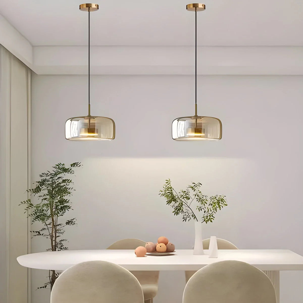 Modern Glass Pendant Light | Adjustable Cord, Sloped Ceiling Friendly & Ideal for Dining Room, Kitchen, or Living Area