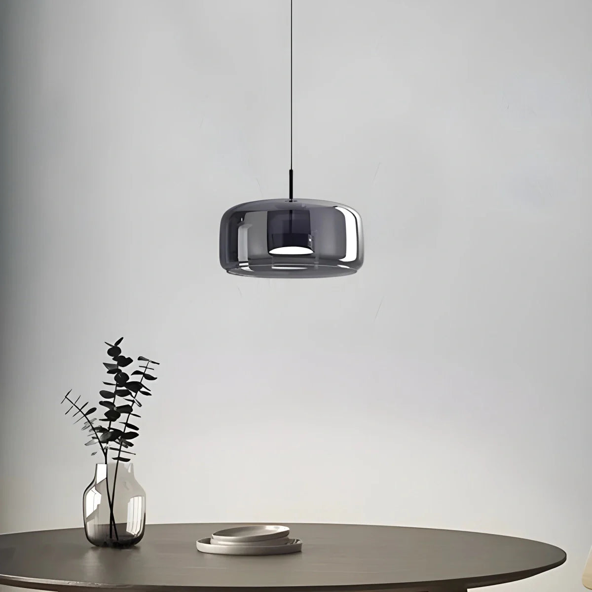 Modern Glass Pendant Light | Adjustable Cord, Sloped Ceiling Friendly & Ideal for Dining Room, Kitchen, or Living Area