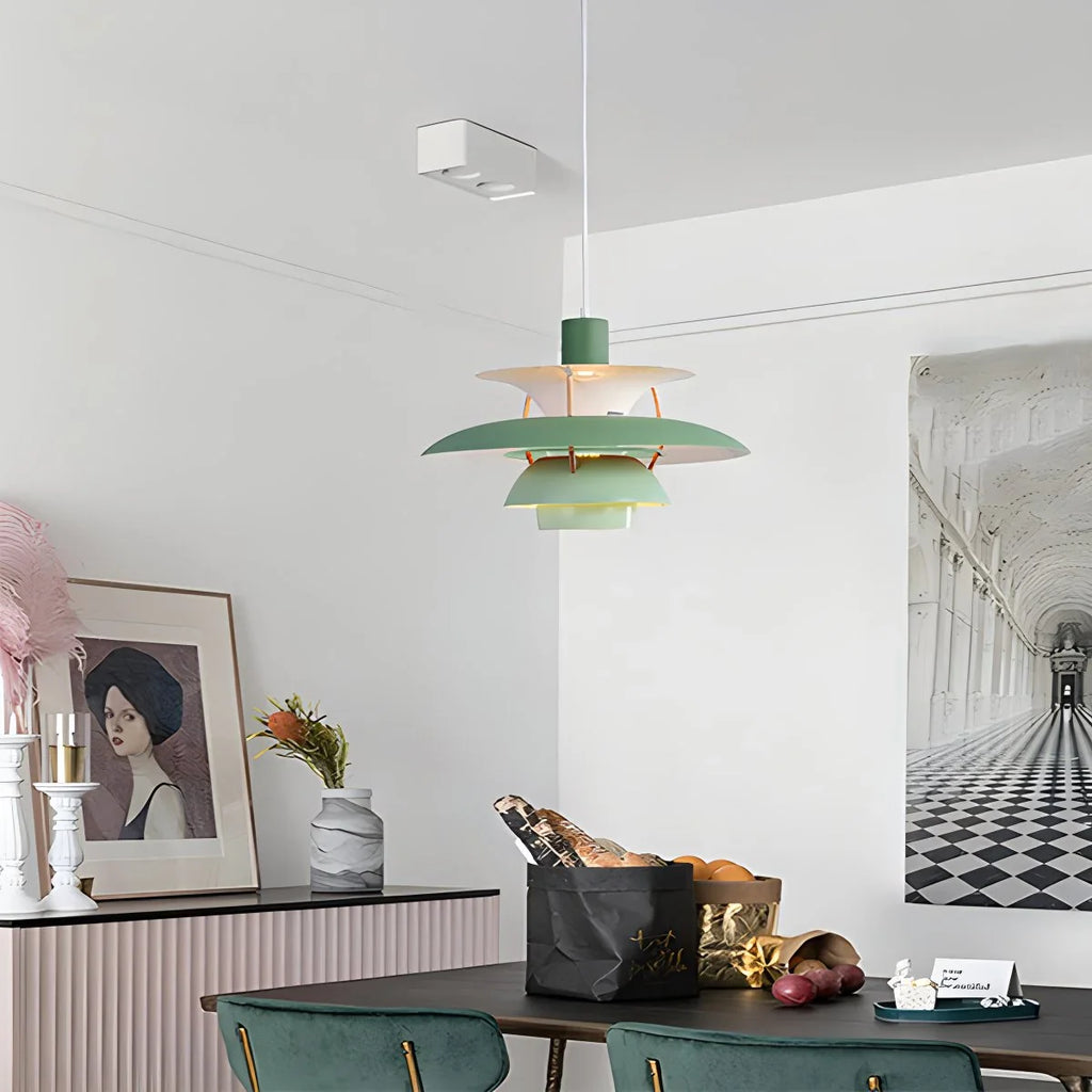 Modern Nordic Multi-layer Pendant Lamp | Adjustable Height, Sloped Ceiling Friendly & Ideal for Living Rooms and Dining Areas