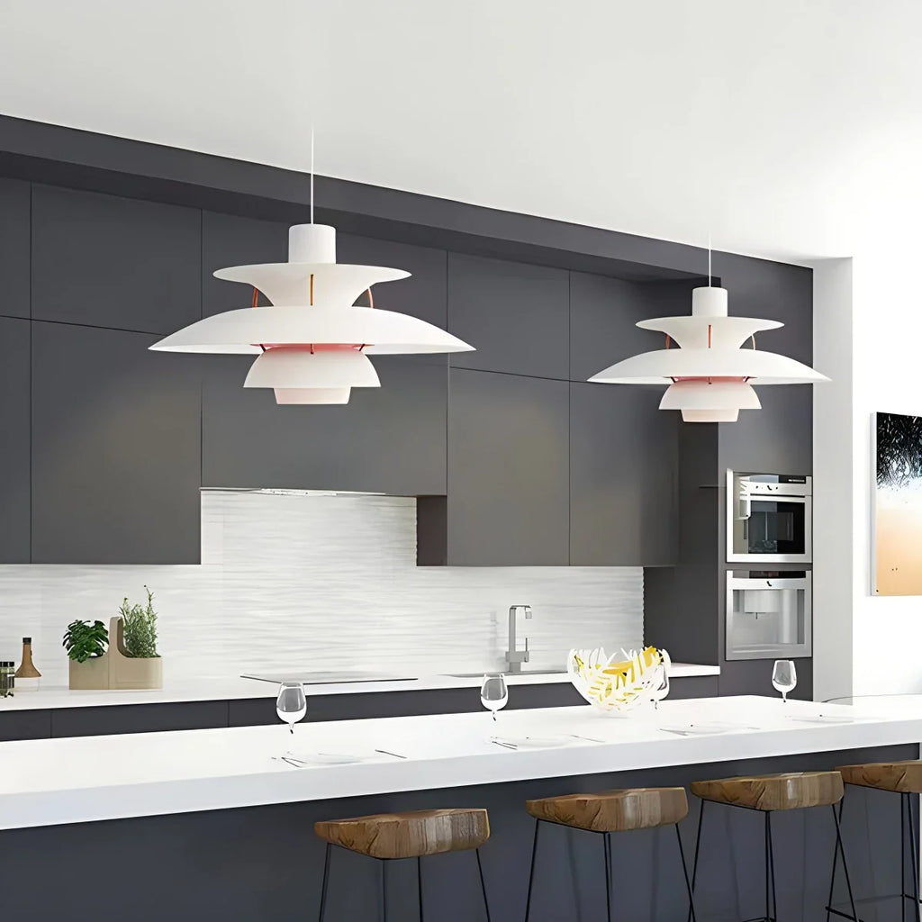Modern Nordic Multi-layer Pendant Lamp | Adjustable Height, Sloped Ceiling Friendly & Ideal for Living Rooms and Dining Areas