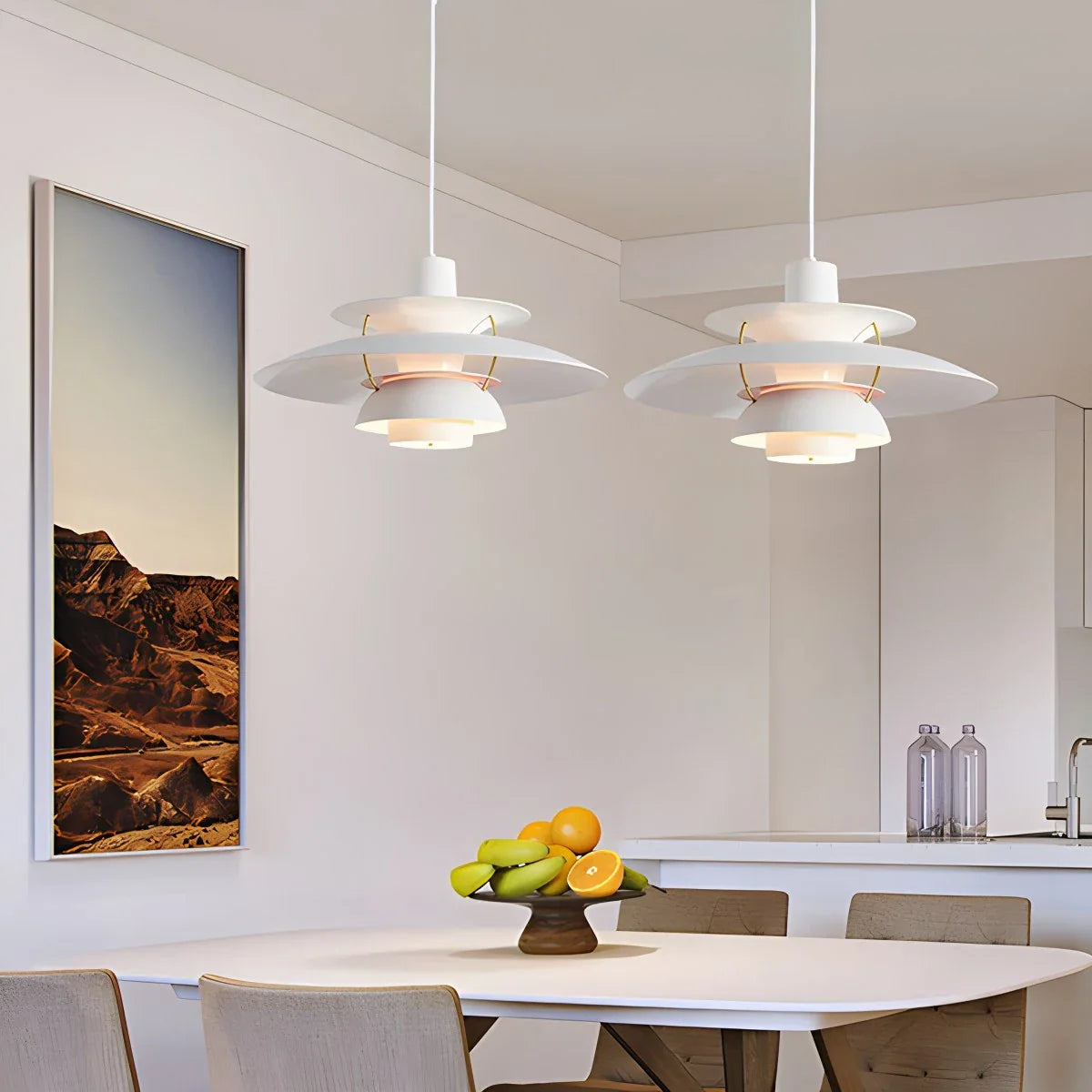 Modern Nordic Multi-layer Pendant Lamp | Adjustable Height, Sloped Ceiling Friendly & Ideal for Living Rooms and Dining Areas