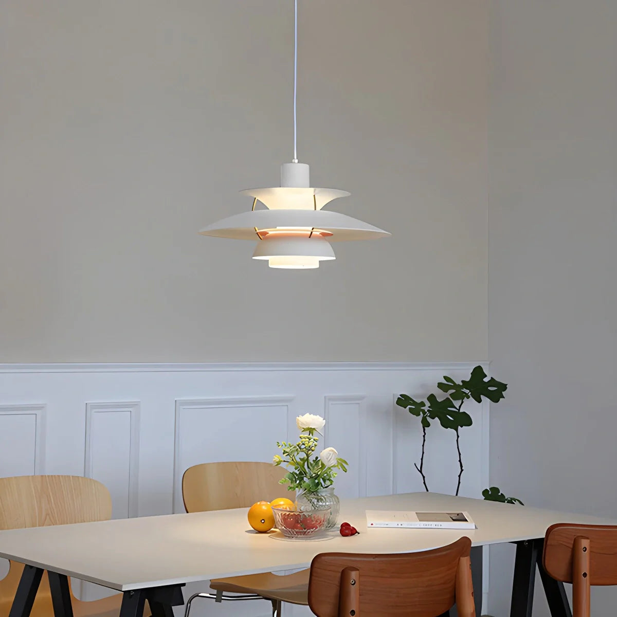 Modern Nordic Multi-layer Pendant Lamp | Adjustable Height, Sloped Ceiling Friendly & Ideal for Living Rooms and Dining Areas