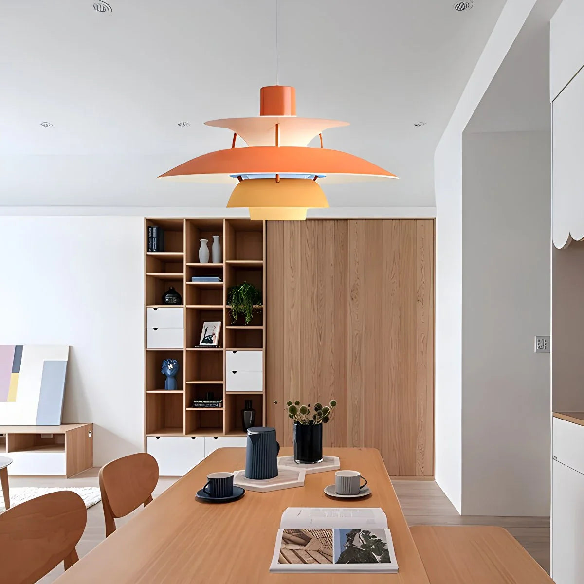 Modern Nordic Multi-layer Pendant Lamp | Adjustable Height, Sloped Ceiling Friendly & Ideal for Living Rooms and Dining Areas