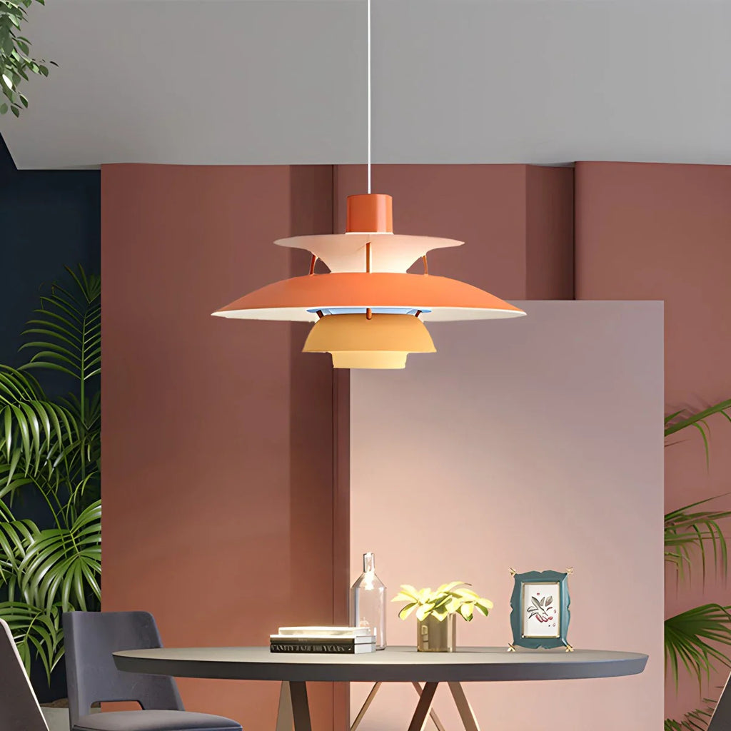 Modern Nordic Multi-layer Pendant Lamp | Adjustable Height, Sloped Ceiling Friendly & Ideal for Living Rooms and Dining Areas