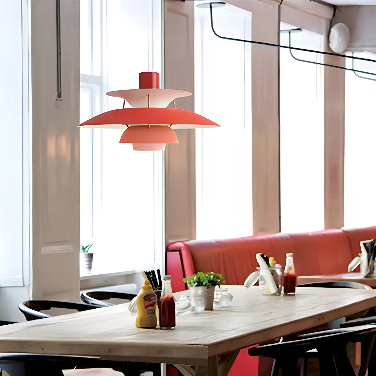 Modern Nordic Multi-layer Pendant Lamp | Adjustable Height, Sloped Ceiling Friendly & Ideal for Living Rooms and Dining Areas