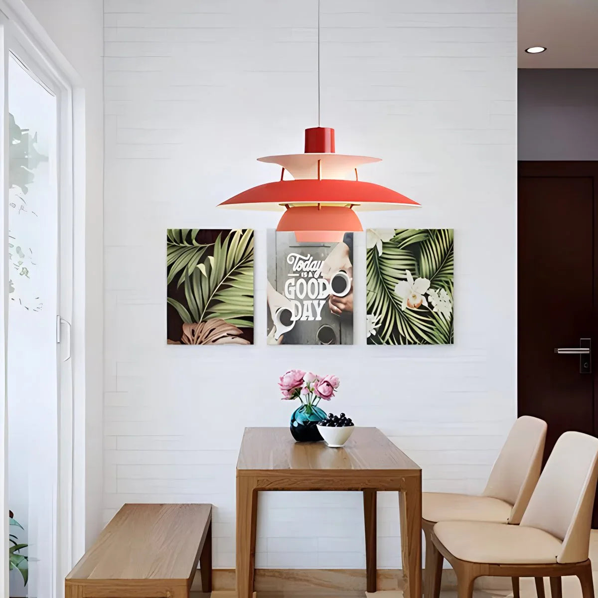 Modern Nordic Multi-layer Pendant Lamp | Adjustable Height, Sloped Ceiling Friendly & Ideal for Living Rooms and Dining Areas