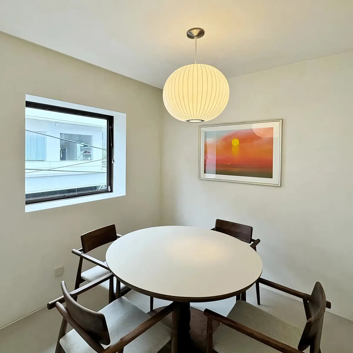 Vintage LED Silk Lantern Pendant Light | Adjustable Height, Sloped Ceiling Friendly & Ideal for Living Rooms and Dining Areas