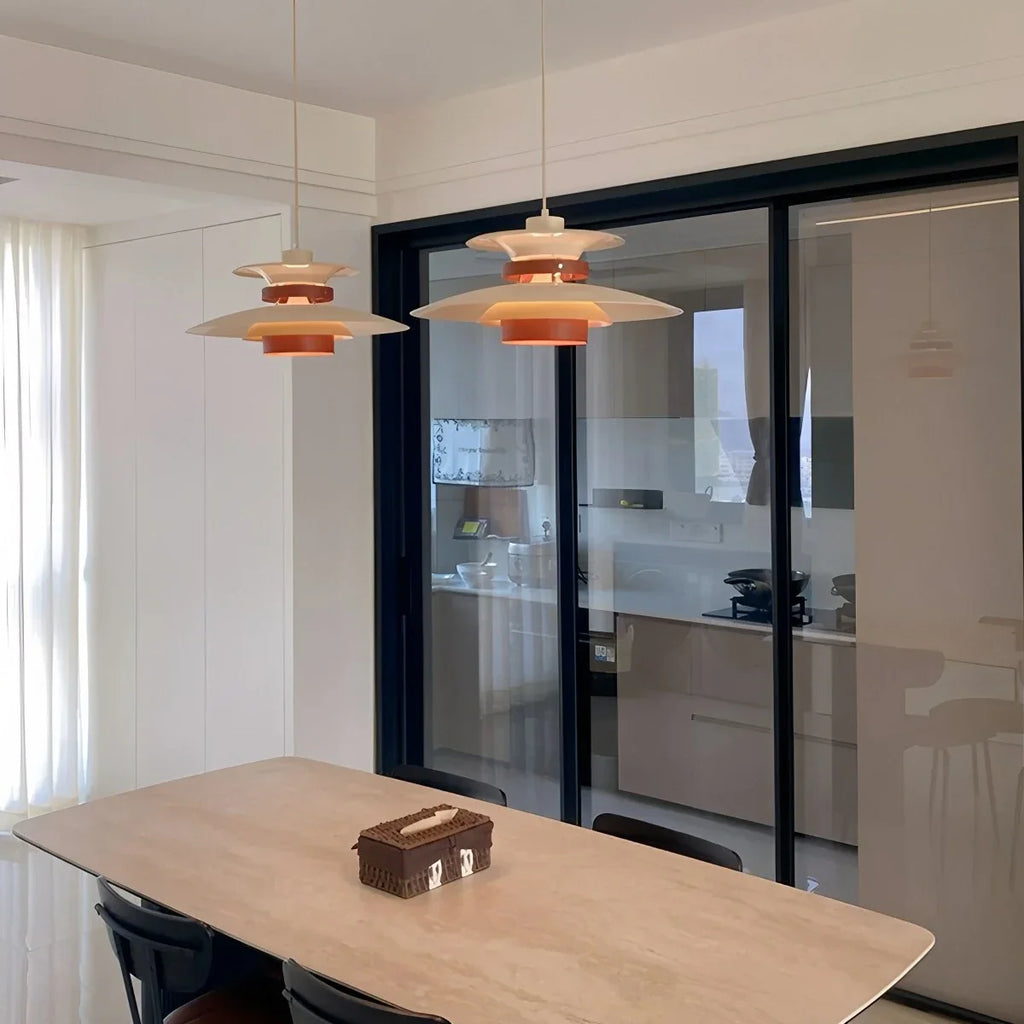UFO Pendant Light | Adjustable Height, Durable Metal & Wood Design for Kitchen and Dining Areas