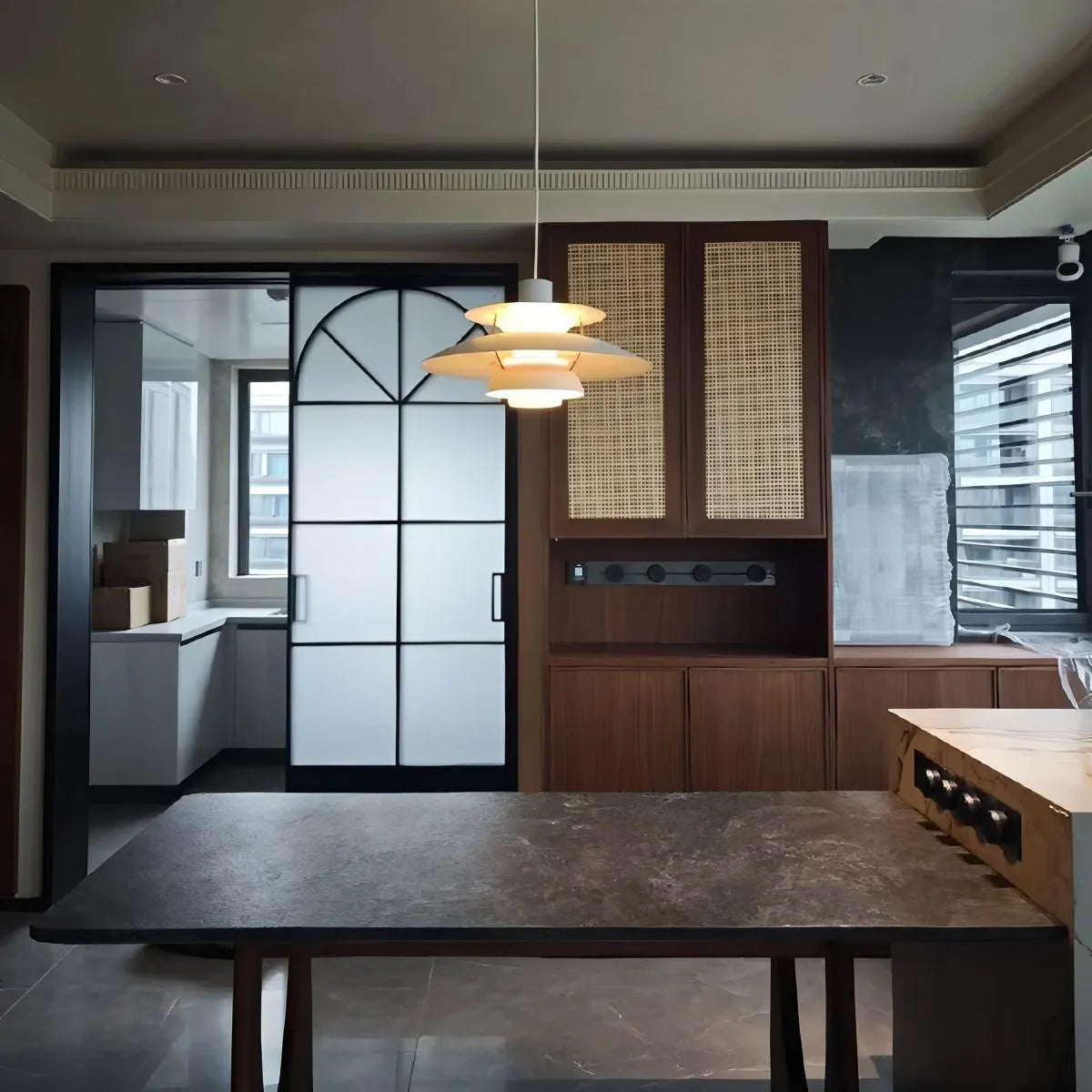 Modern Nordic Multi-layer Pendant Lamp | Adjustable Height, Sloped Ceiling Friendly & Ideal for Living Rooms and Dining Areas