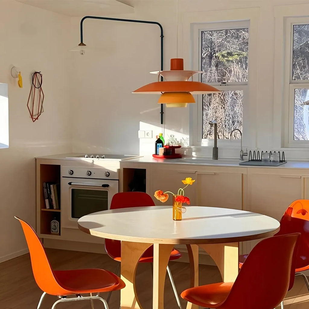 Modern Nordic Multi-layer Pendant Lamp | Adjustable Height, Sloped Ceiling Friendly & Ideal for Living Rooms and Dining Areas