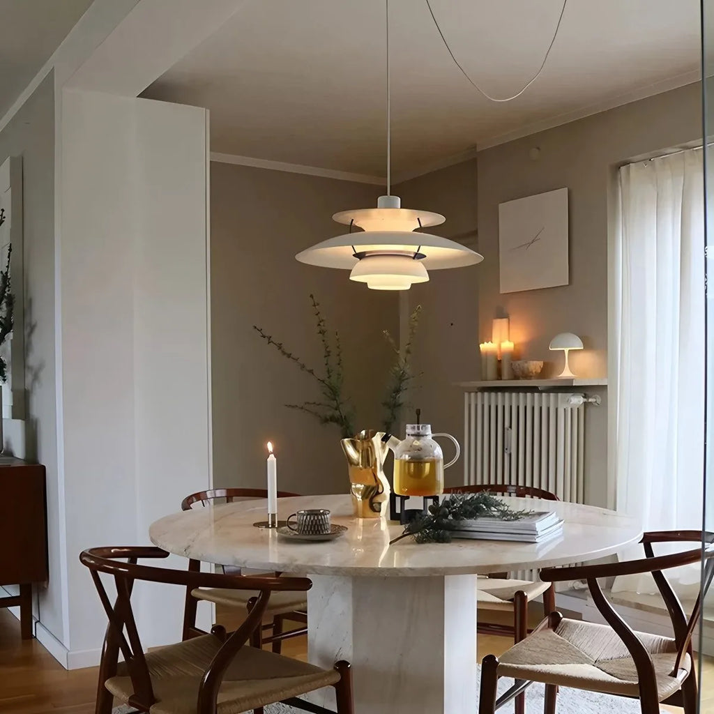 Modern Nordic Multi-layer Pendant Lamp | Adjustable Height, Sloped Ceiling Friendly & Ideal for Living Rooms and Dining Areas