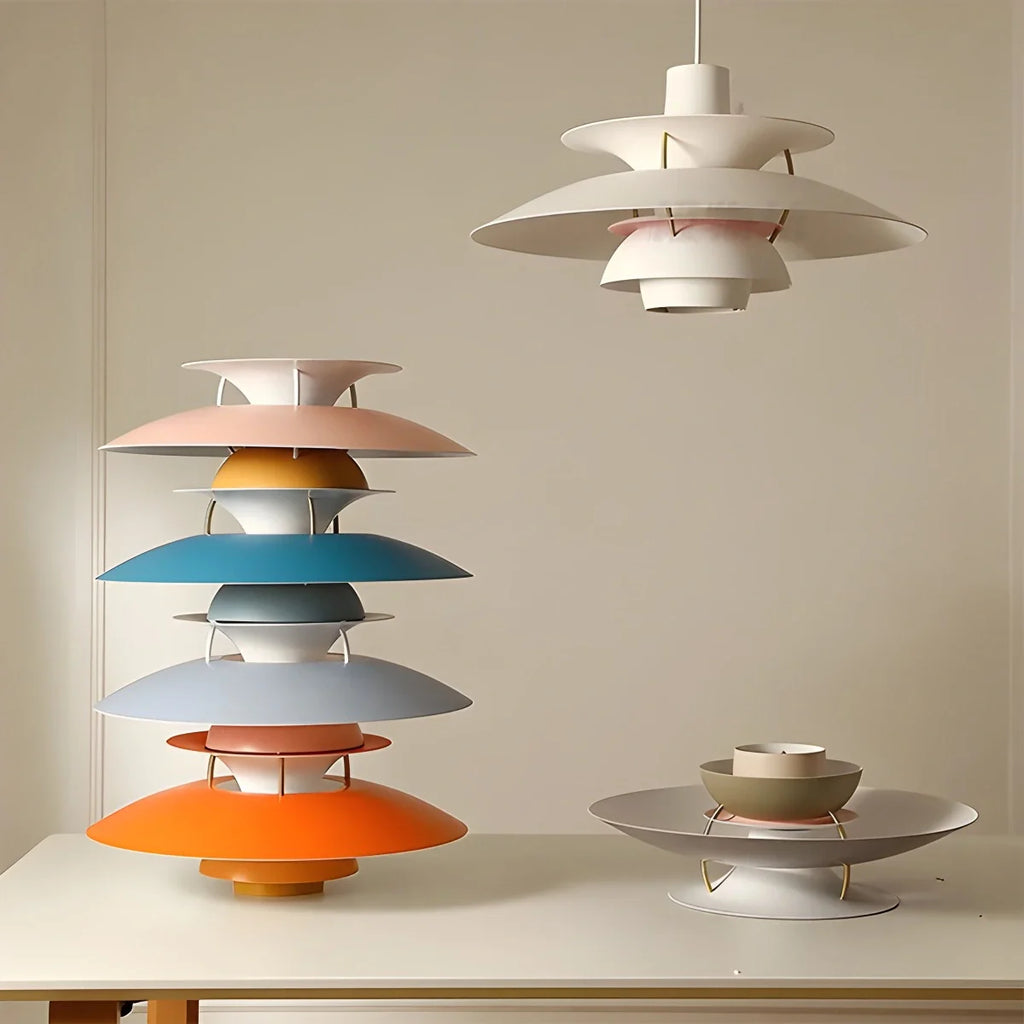 Modern Nordic Multi-layer Pendant Lamp | Adjustable Height, Sloped Ceiling Friendly & Ideal for Living Rooms and Dining Areas