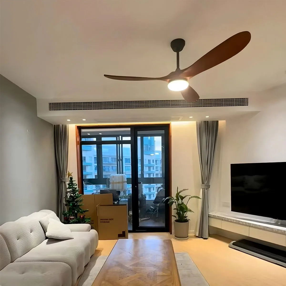 Nordic Solid Wood Ceiling Fan with Light | Reversible Motor, Quiet Operation & Ideal for Year-Round Home Comfort