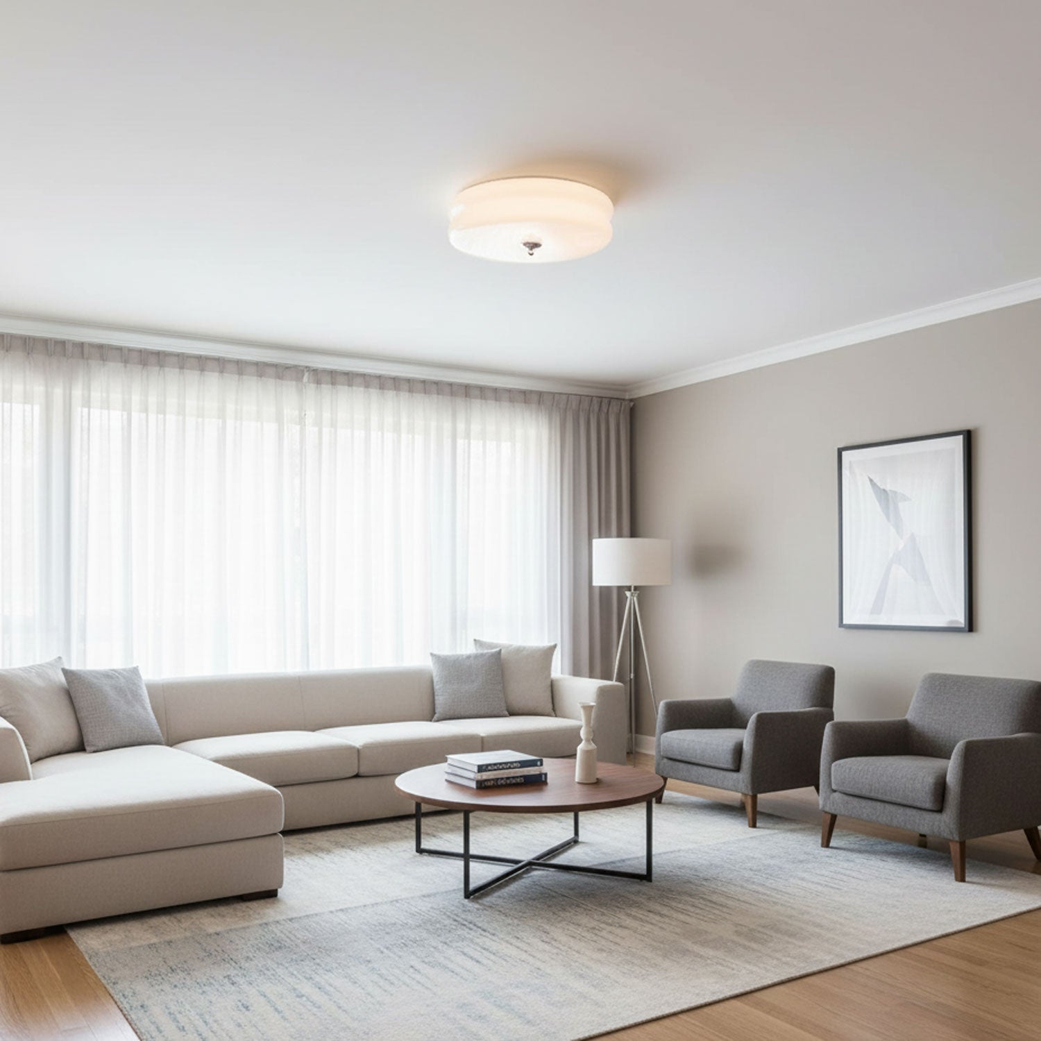 Art Deco Vintage Ceiling Light | Dimmable, Gold or Chrome Finish & Ideal for Modern and Traditional Interiors