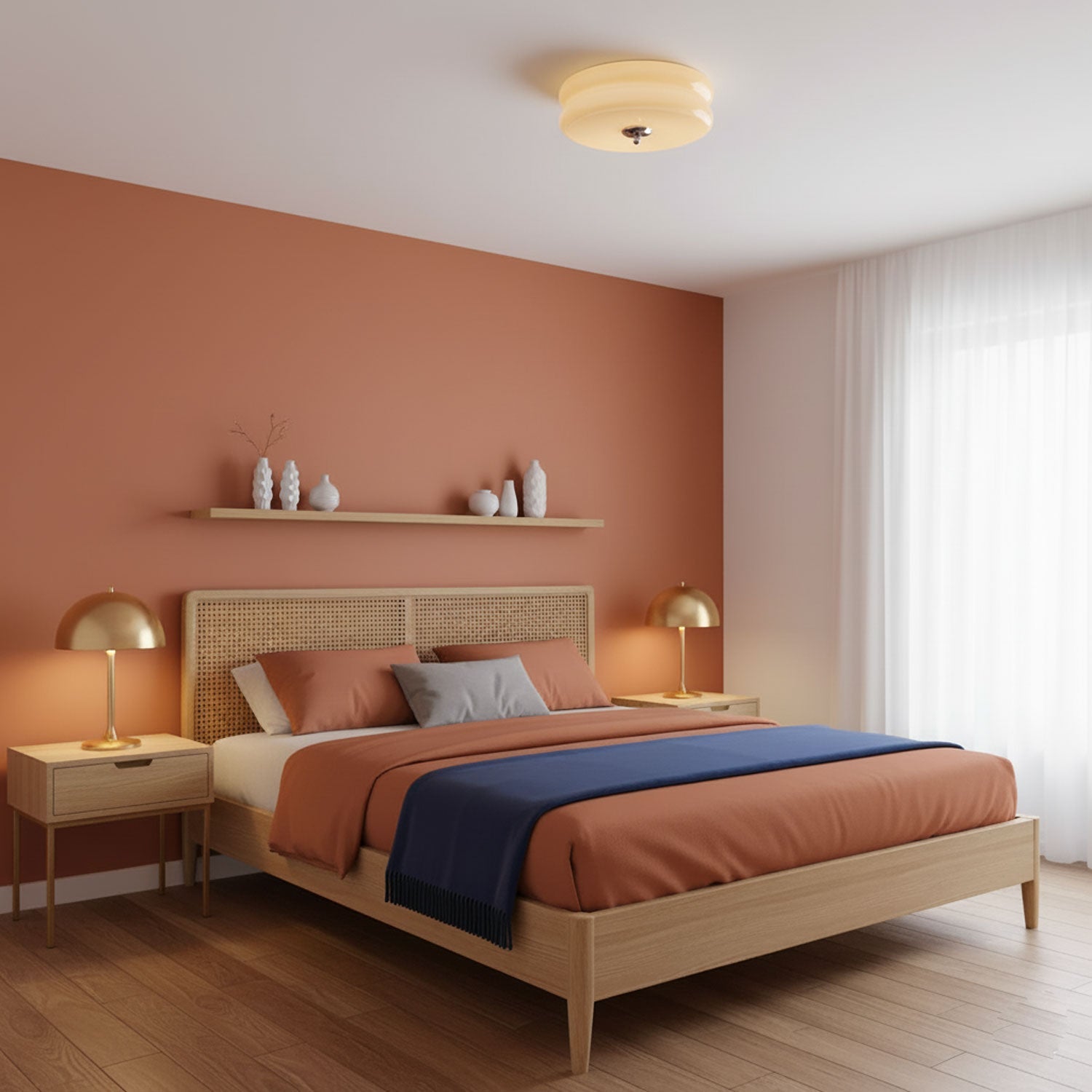 Art Deco Vintage Ceiling Light | Dimmable, Gold or Chrome Finish & Ideal for Modern and Traditional Interiors