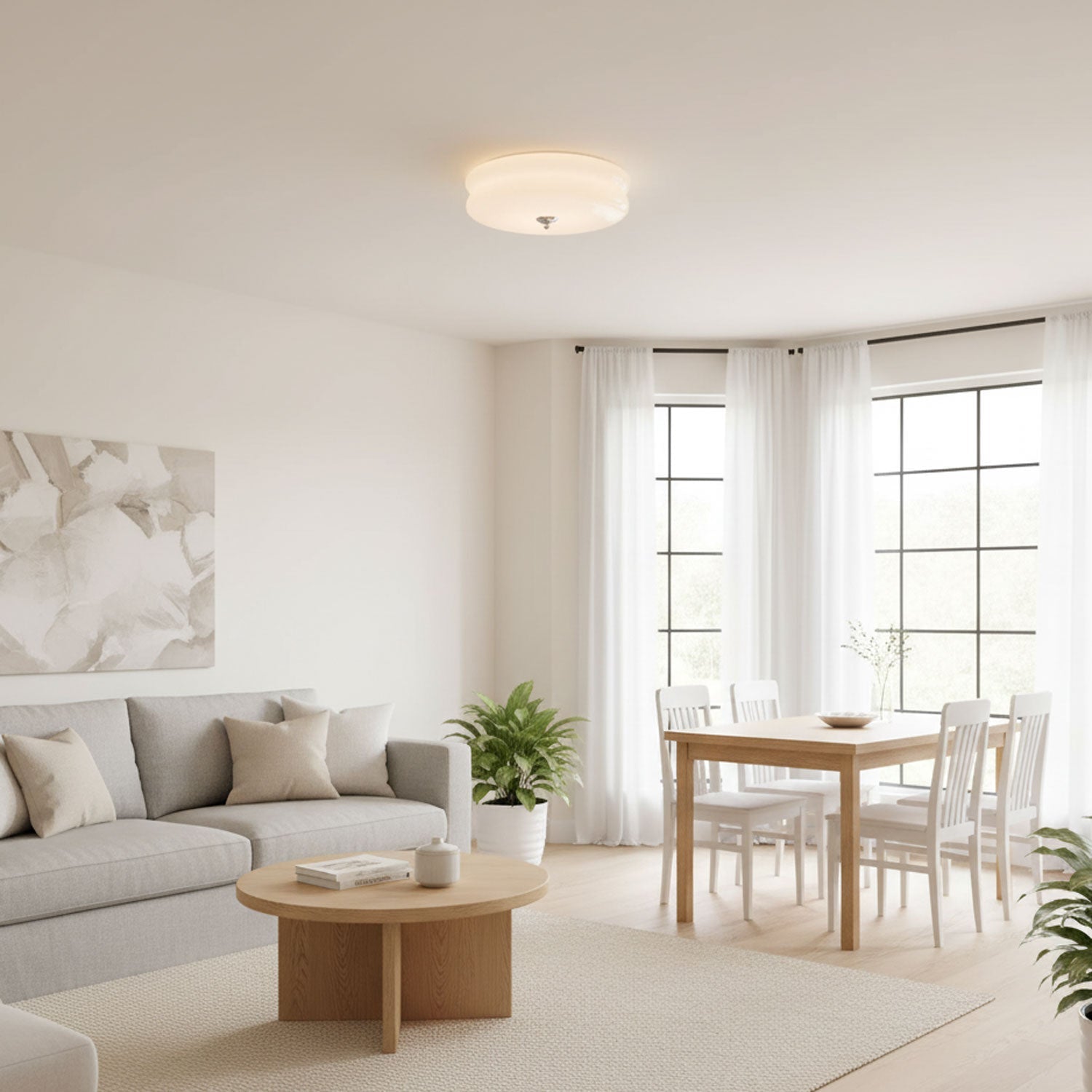 Art Deco Vintage Ceiling Light | Dimmable, Gold or Chrome Finish & Ideal for Modern and Traditional Interiors