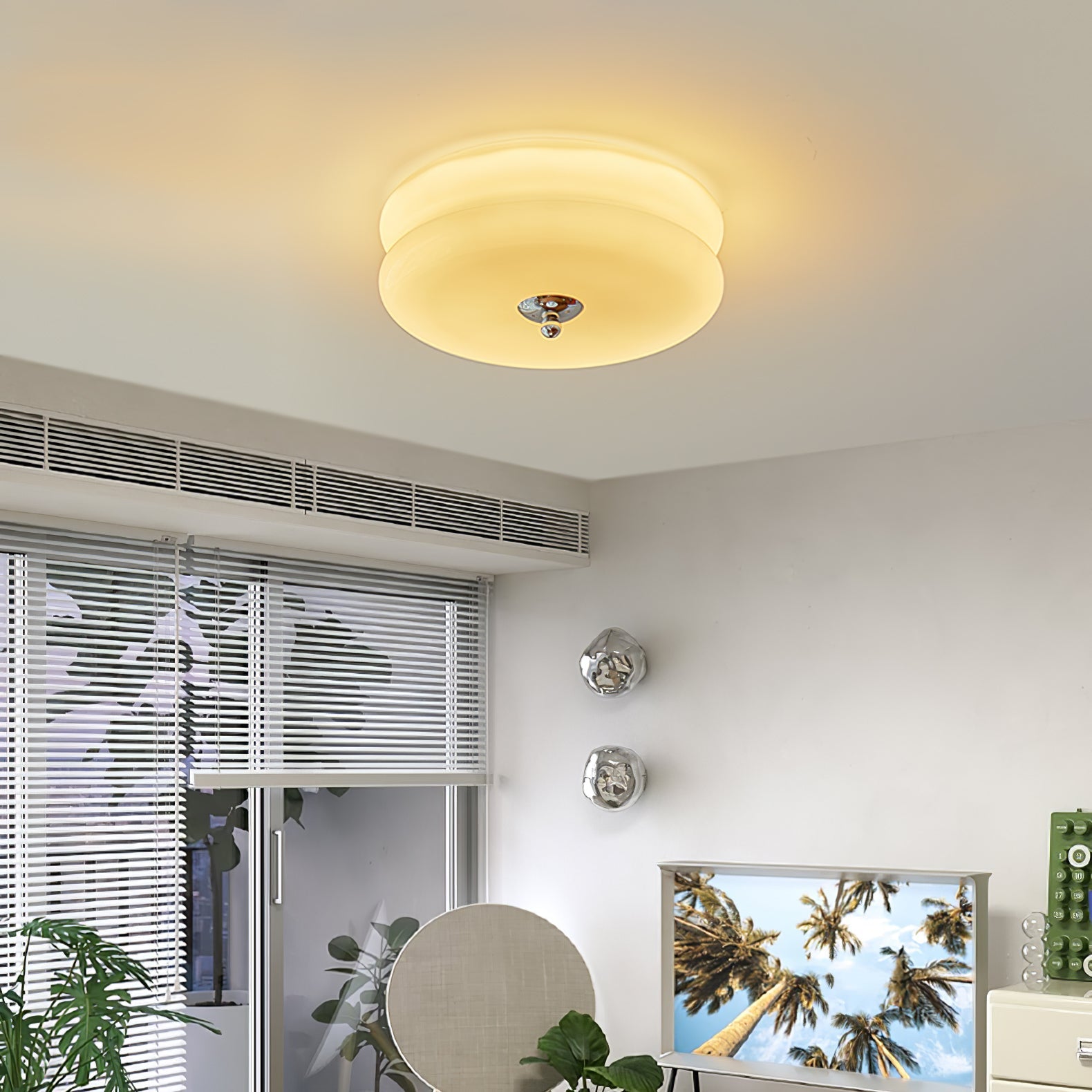 Art Deco Vintage Ceiling Light | Dimmable, Gold or Chrome Finish & Ideal for Modern and Traditional Interiors