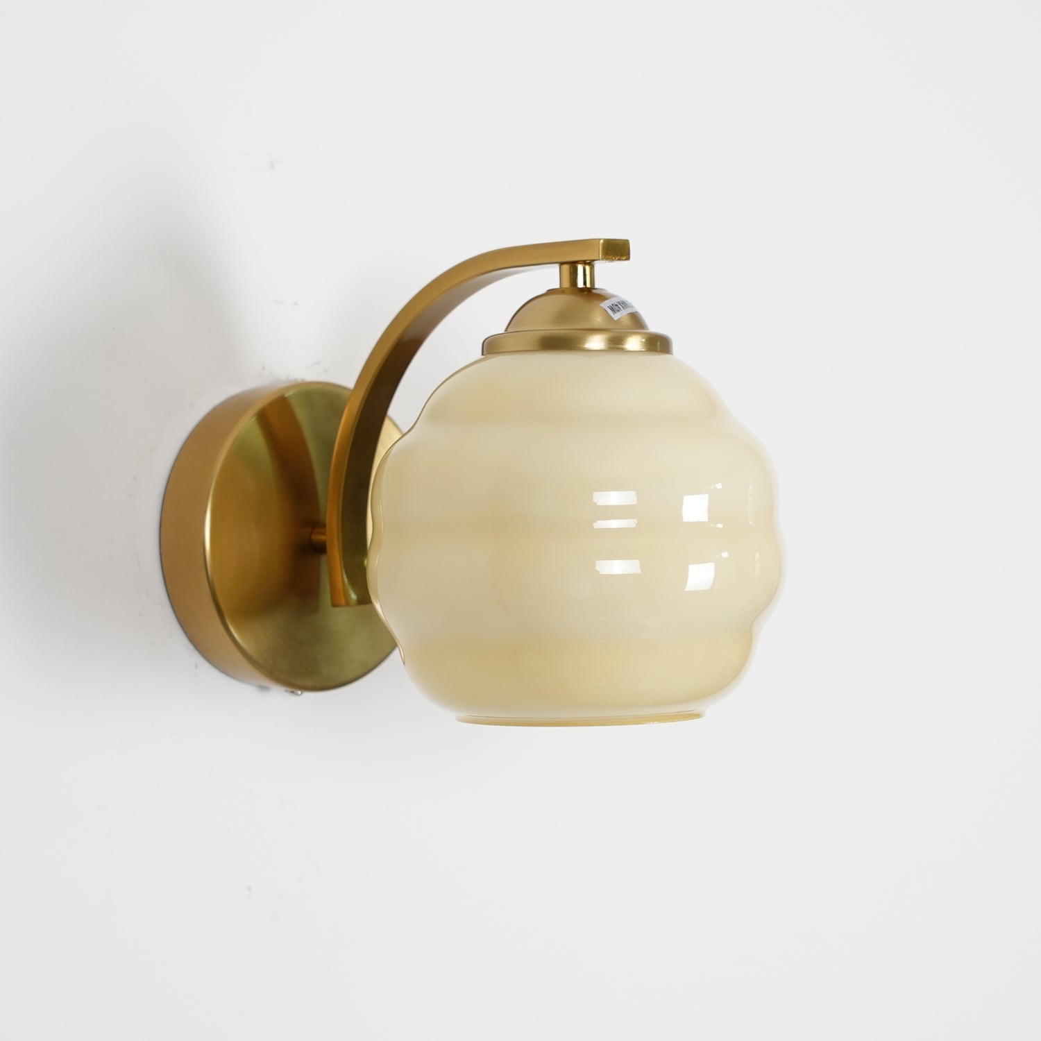 Art Deco Plug-in Wall Lamp | Vintage Gold or Chrome Finish with White Glass Shade for Indoor Use