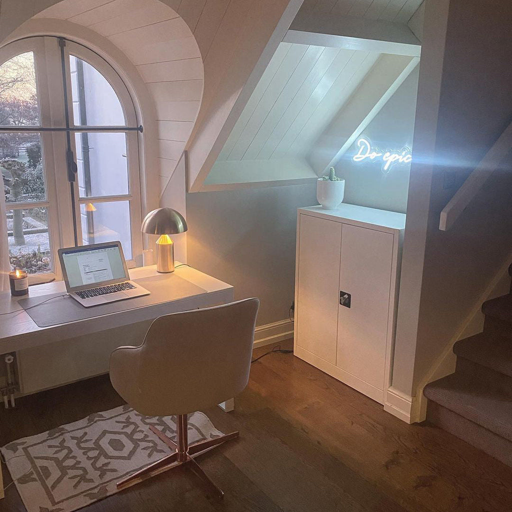 LED Metal Table Lamp - Modern Design with Adjustable Shade for Living Room & Bedroom Lighting