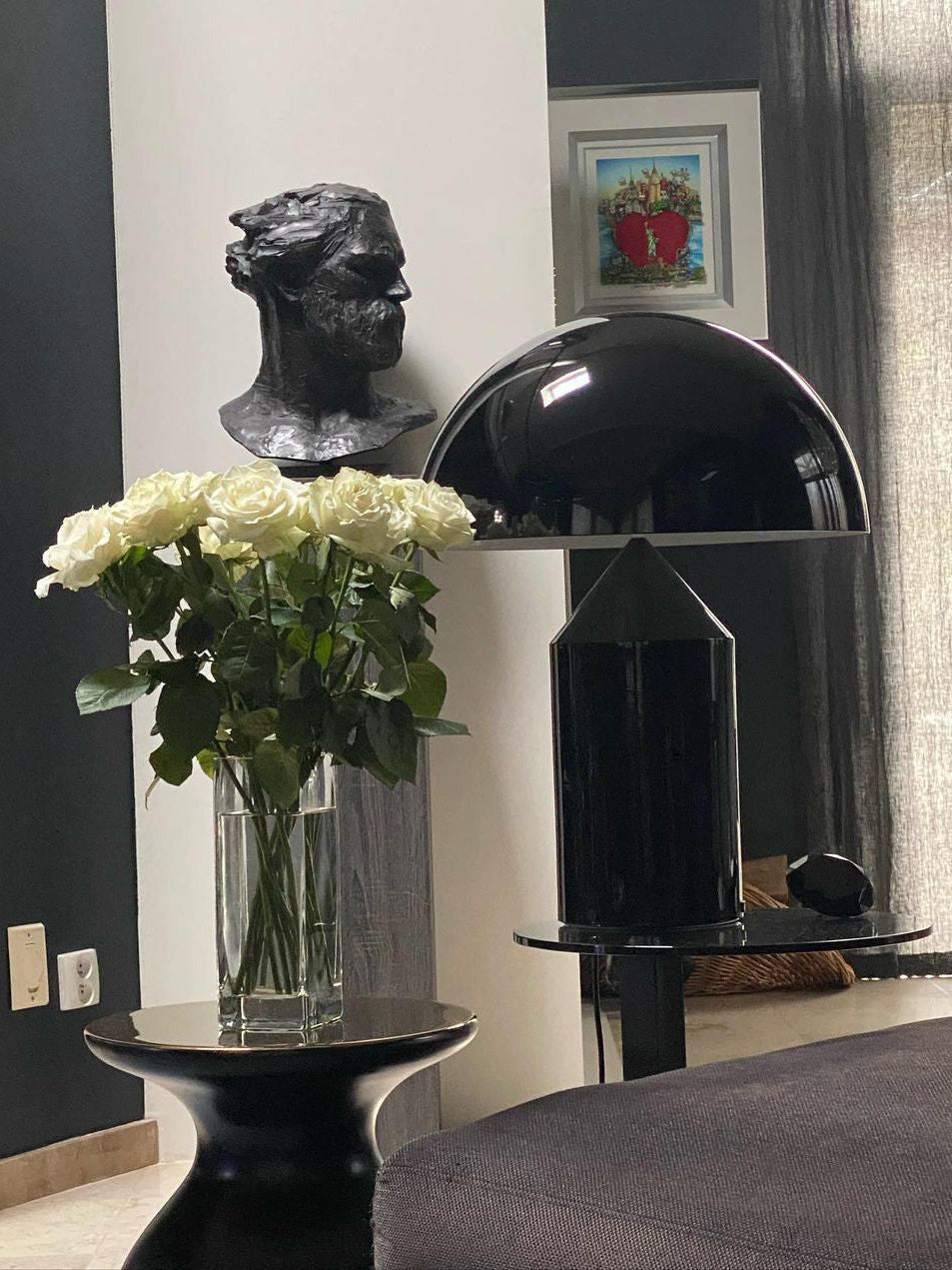 LED Metal Table Lamp - Modern Design with Adjustable Shade for Living Room & Bedroom Lighting