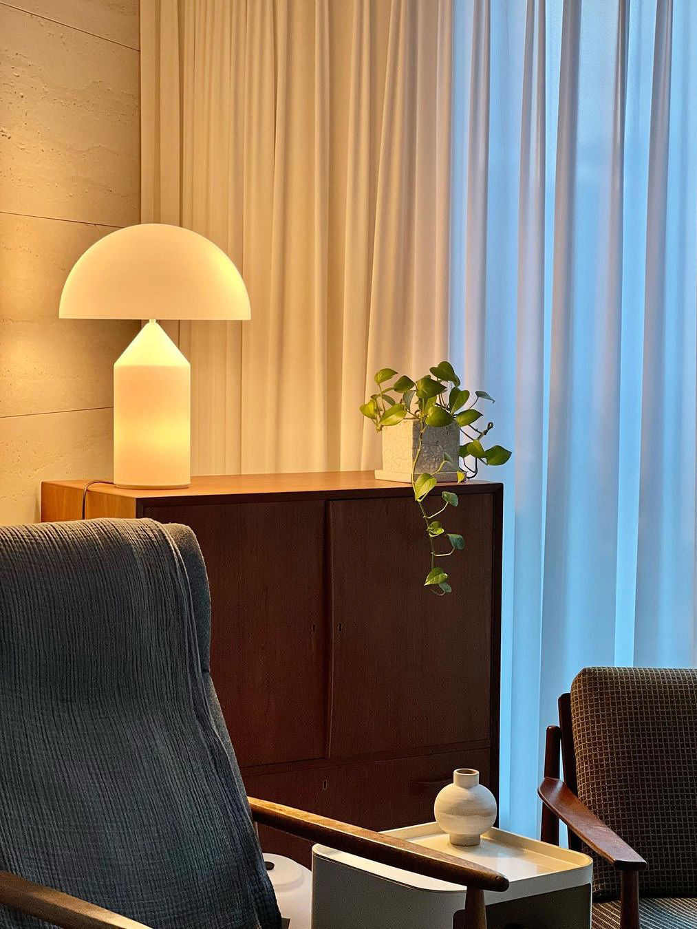 LED Metal Table Lamp - Modern Design with Adjustable Shade for Living Room & Bedroom Lighting