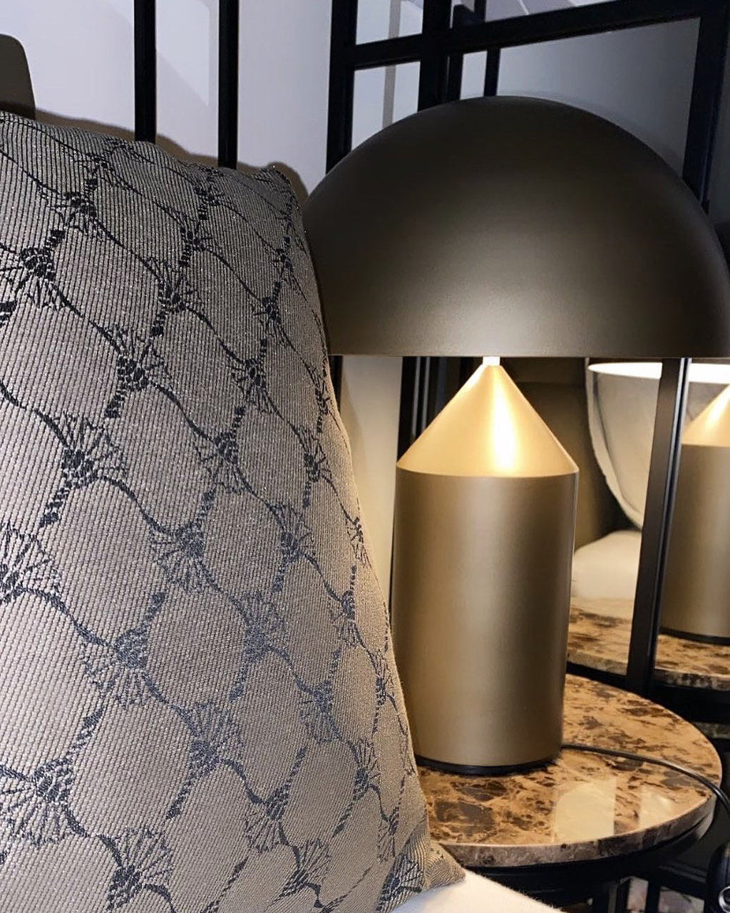 Metal Table Lamp with Adjustable Shade for Living Room, Bedroom & Office Use