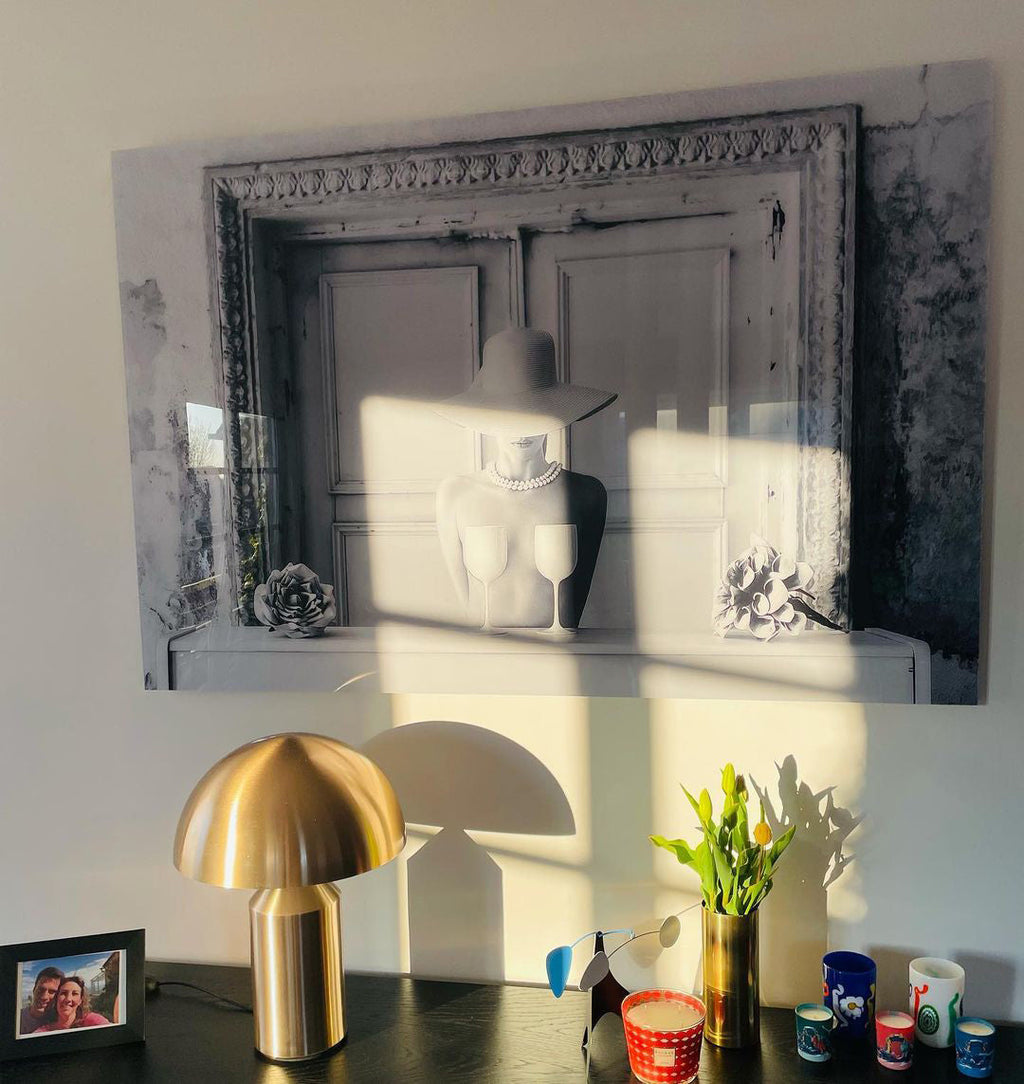 Metal Table Lamp with Adjustable Shade for Living Room, Bedroom & Office Use