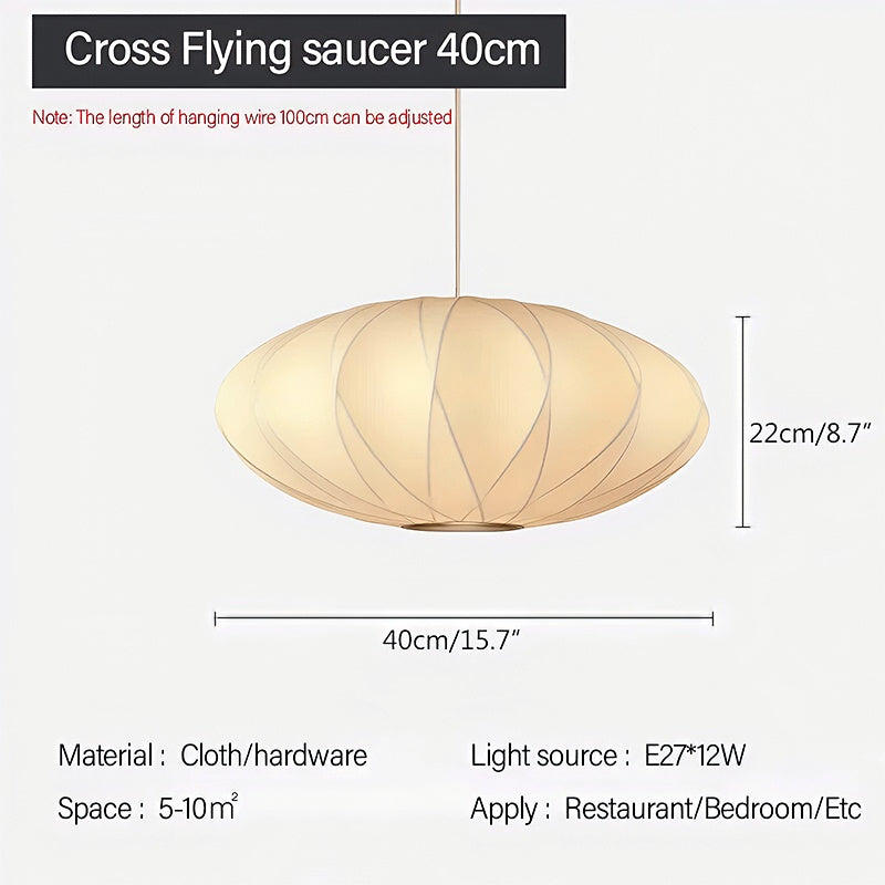 Vintage LED Silk Lantern Pendant Light | Adjustable Height, Sloped Ceiling Friendly & Ideal for Living Rooms and Dining Areas