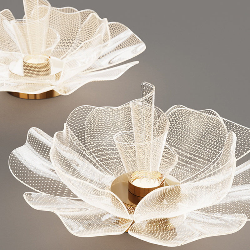 LED Flush Mount Ceiling Light - Modern Flower Petal Design in Iron & Acrylic - Ideal for Bedroom & Living Room Lighting