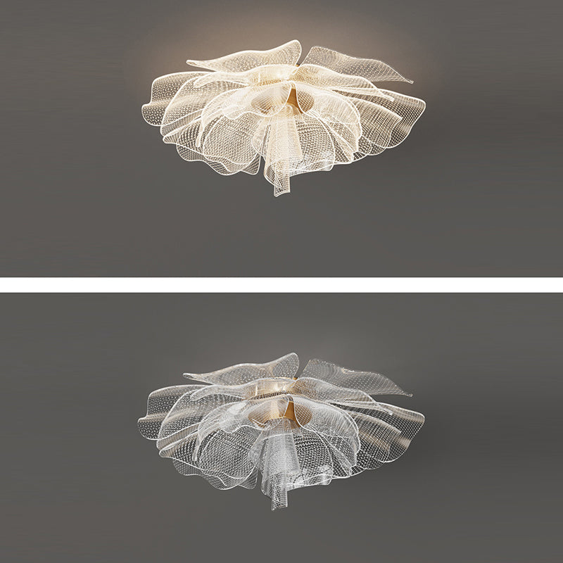 LED Flush Mount Ceiling Light - Modern Flower Petal Design in Iron & Acrylic - Ideal for Bedroom & Living Room Lighting