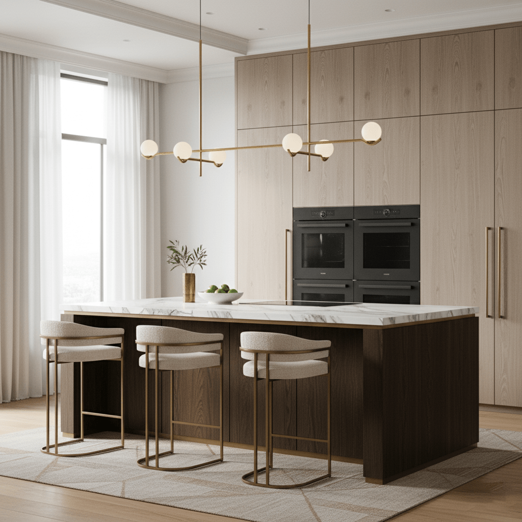 LED Pendant Light | Adjustable Height, Metal & Glass Design for Modern Indoor Spaces