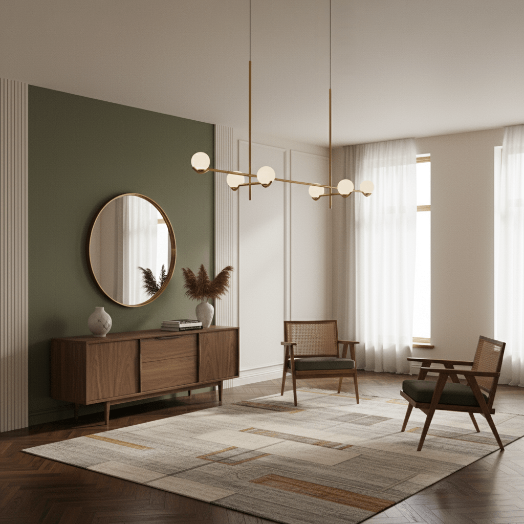 LED Pendant Light | Adjustable Height, Metal & Glass Design for Modern Indoor Spaces