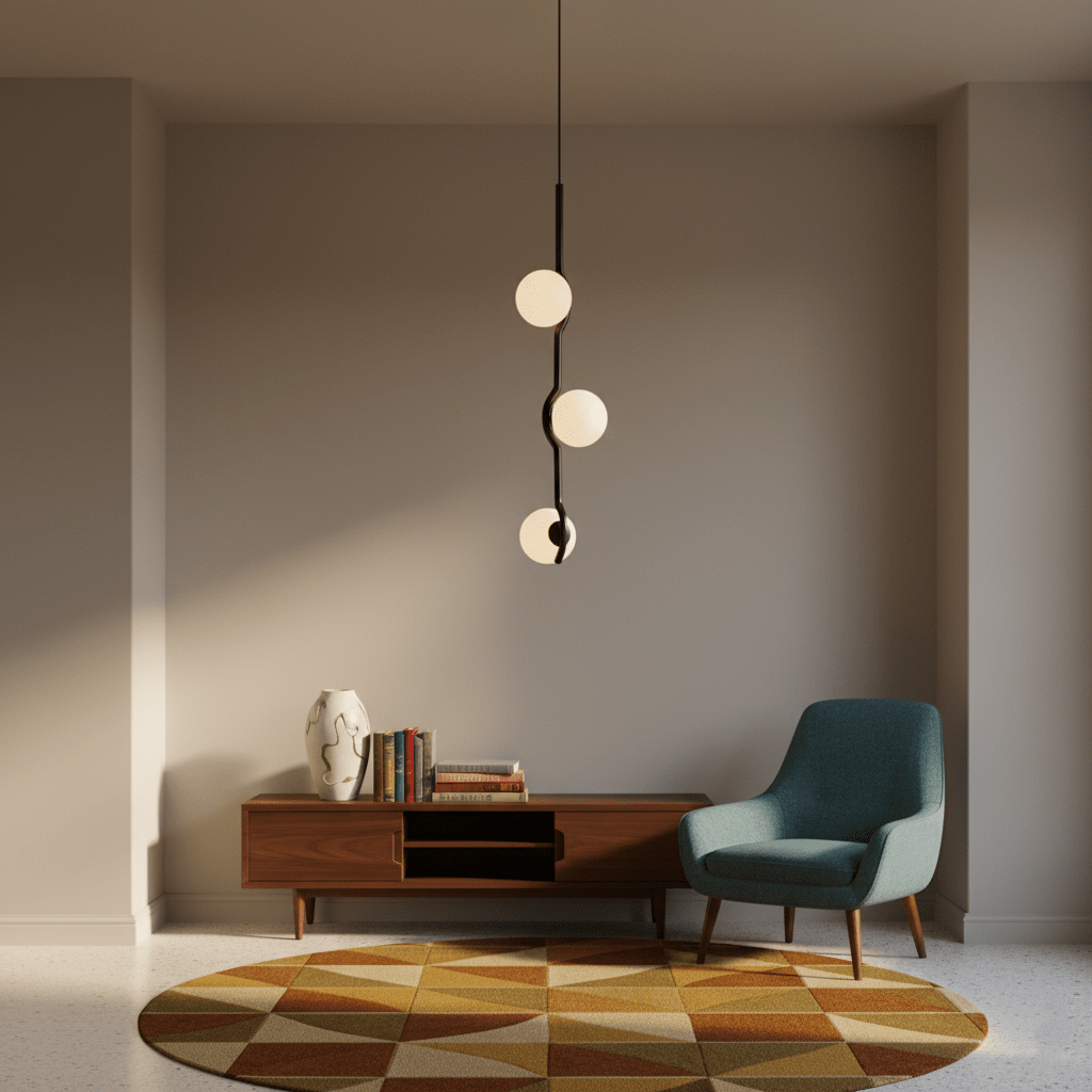 LED Pendant Light | Adjustable Height, Metal & Glass Design for Modern Indoor Spaces