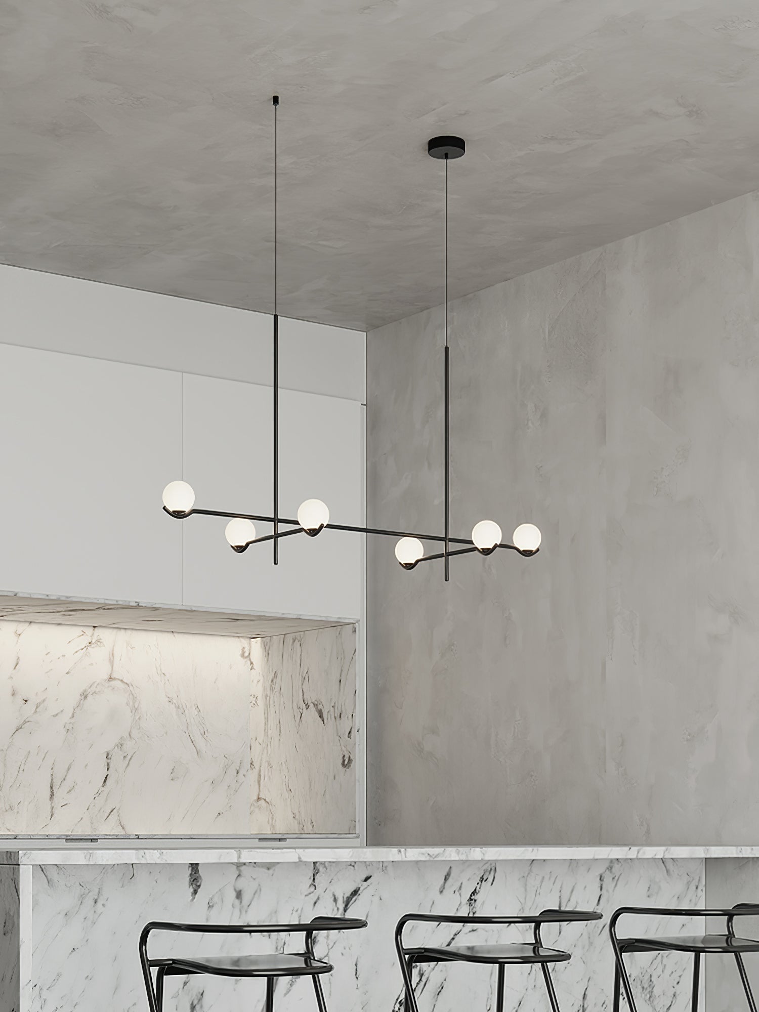 LED Pendant Light | Adjustable Height, Metal & Glass Design for Modern Indoor Spaces