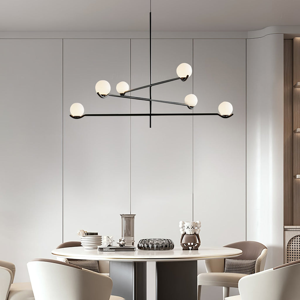 LED Pendant Light | Adjustable Height, Metal & Glass Design for Modern Indoor Spaces
