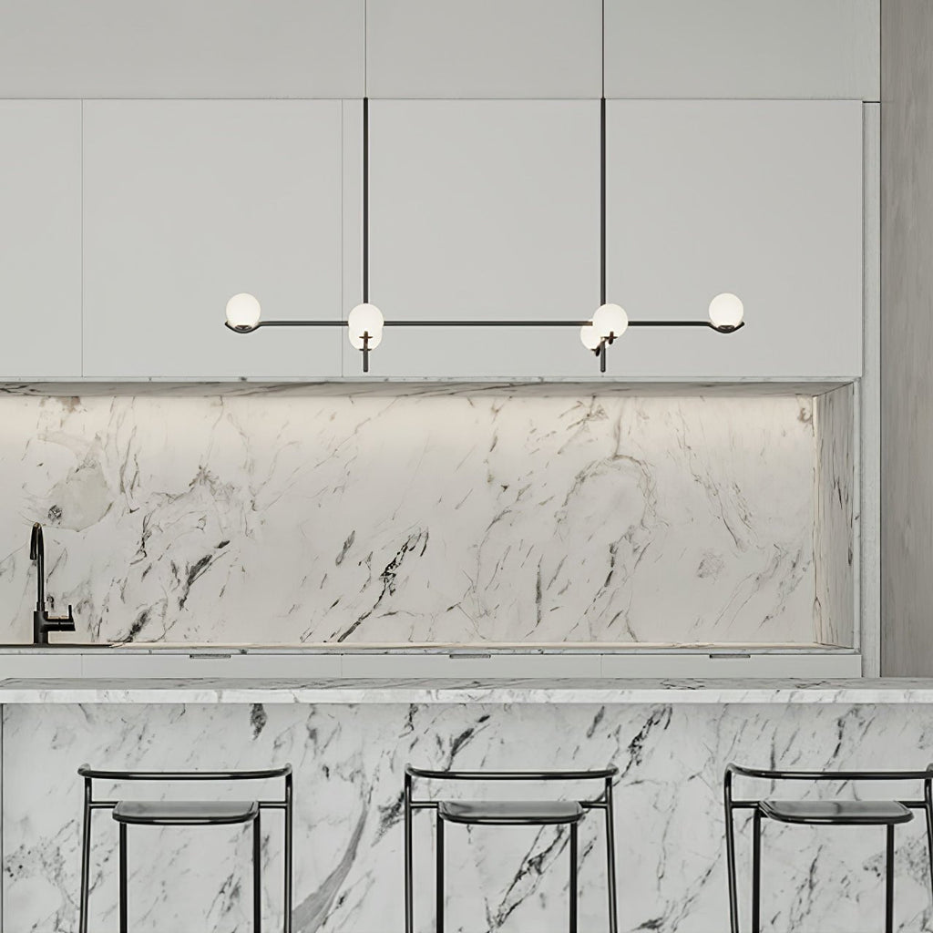 LED Pendant Light | Adjustable Height, Metal & Glass Design for Modern Indoor Spaces