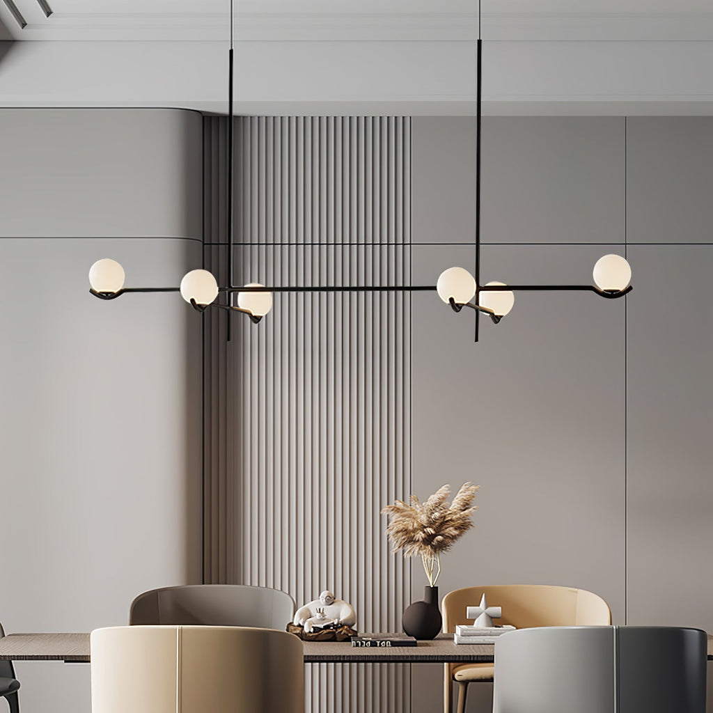 LED Pendant Light | Adjustable Height, Metal & Glass Design for Modern Indoor Spaces